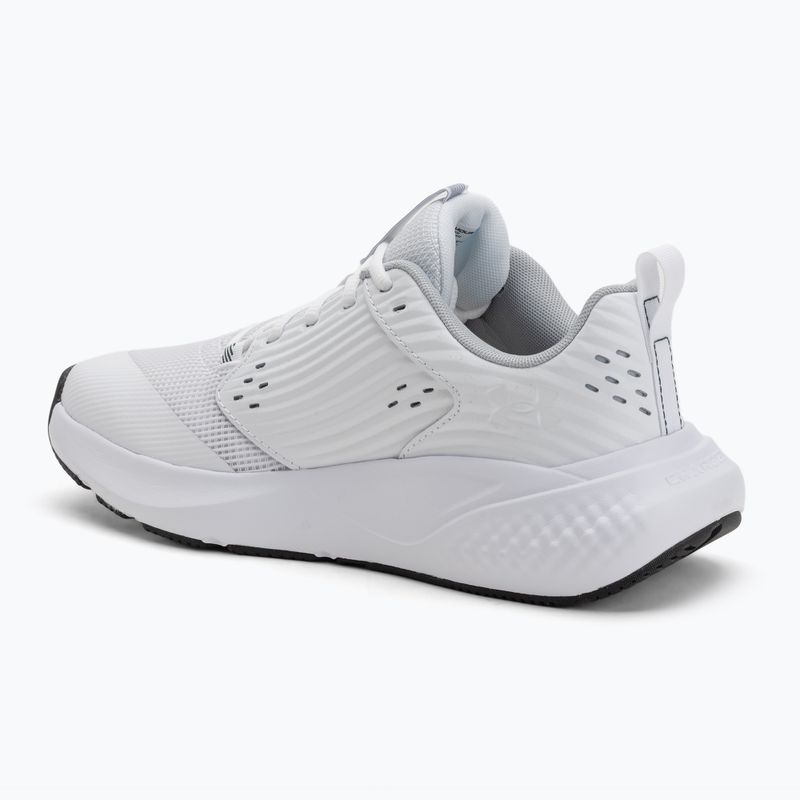 Scarpe da allenamento da uomo Under Armour Commit 4 bianco/grigio medio/verde foresta 3