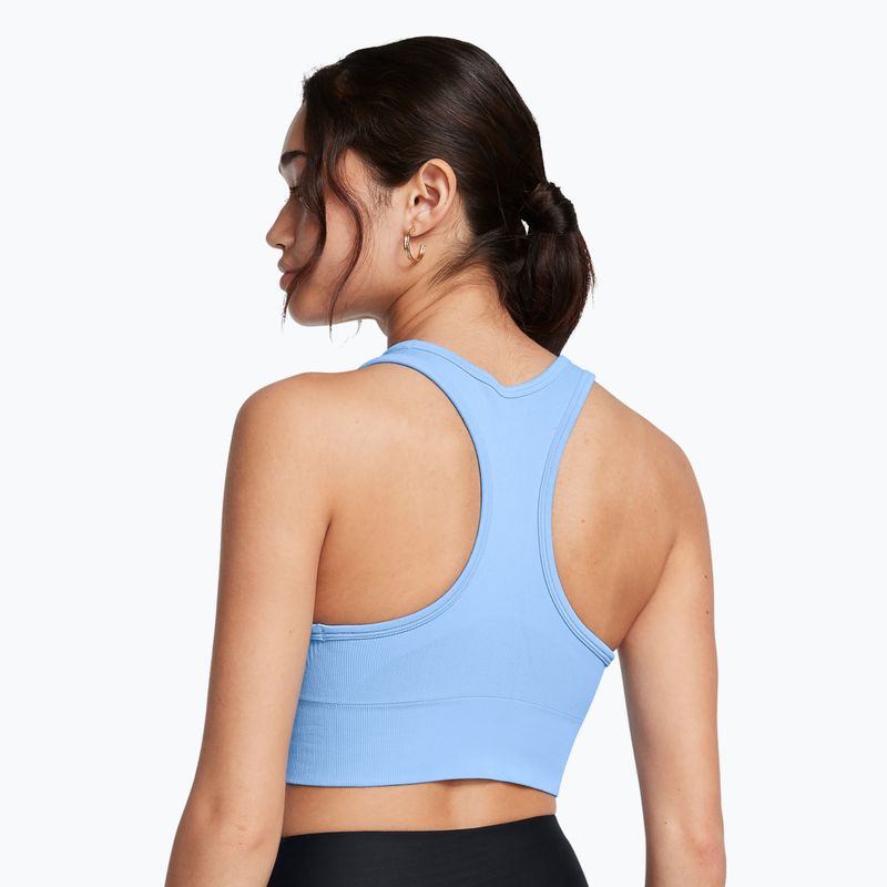 Under Armour Vanish Seamless Mid Reggiseno da allenamento di marca horizon blu/bianco 2