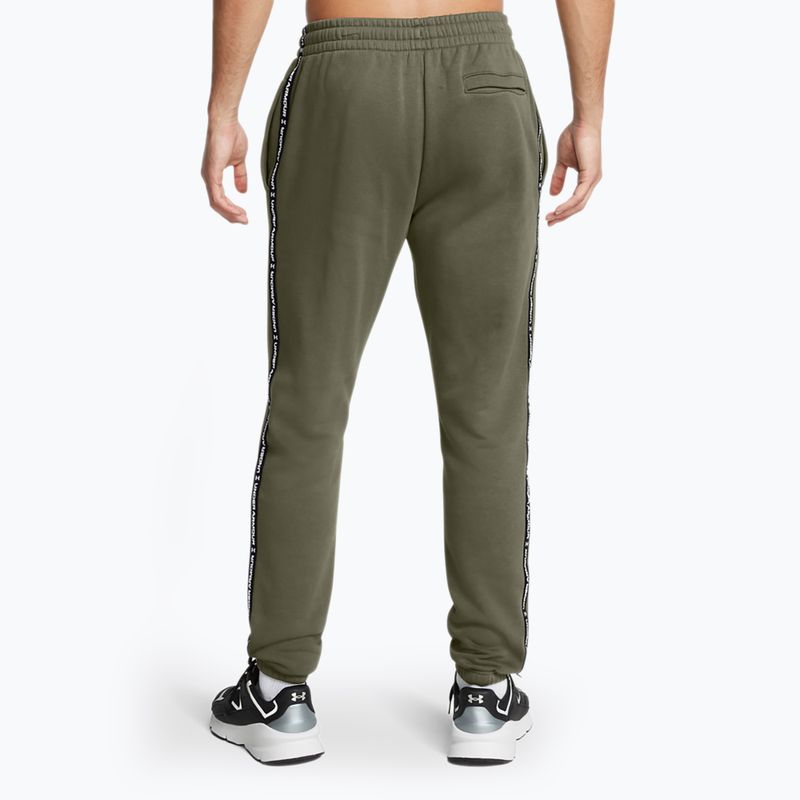 Pantaloni Under Armour Icon Fleece Jgr da uomo verde marino/bianco 3