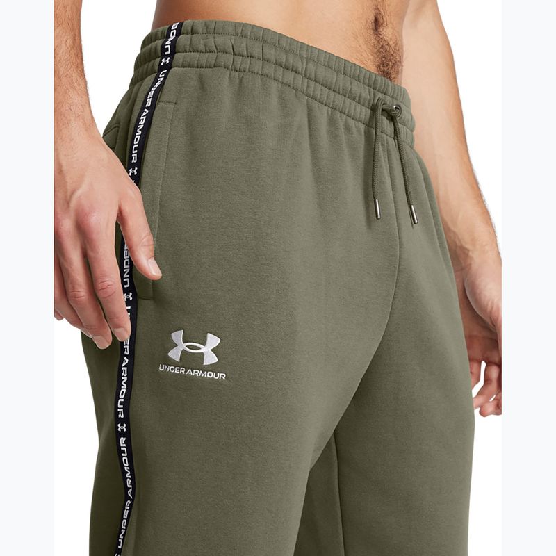 Pantaloni Under Armour Icon Fleece Jgr da uomo verde marino/bianco 4