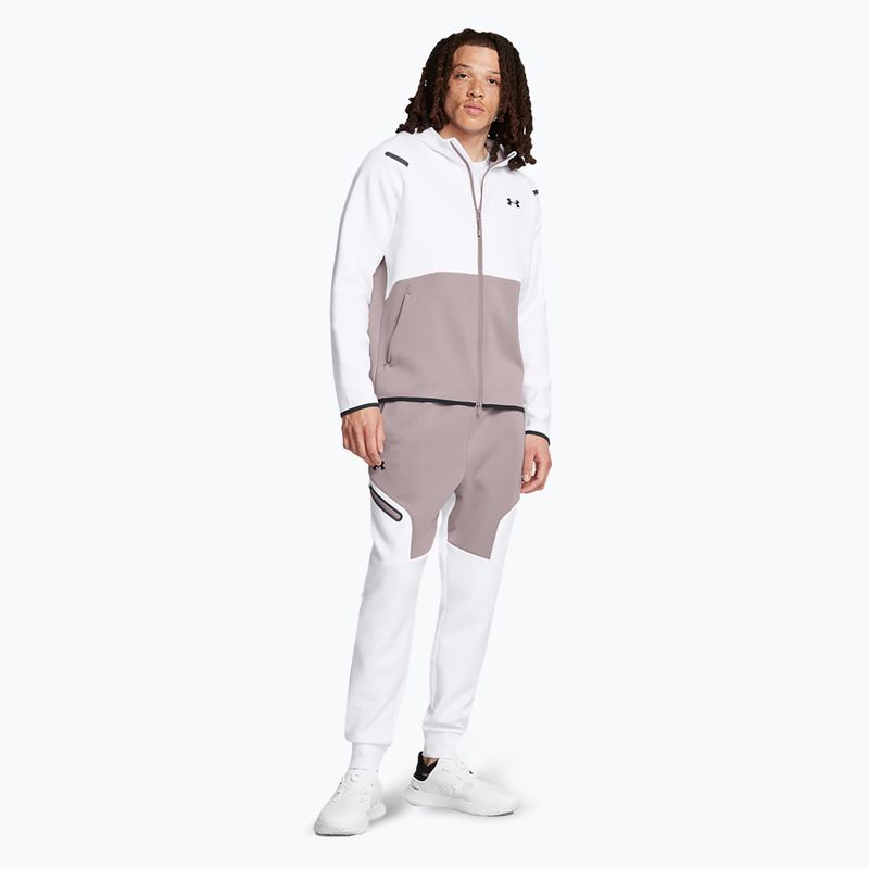 Pantaloni da uomo Under Armour Unstoppable Fleece tetra grigio/bianco/nero 2