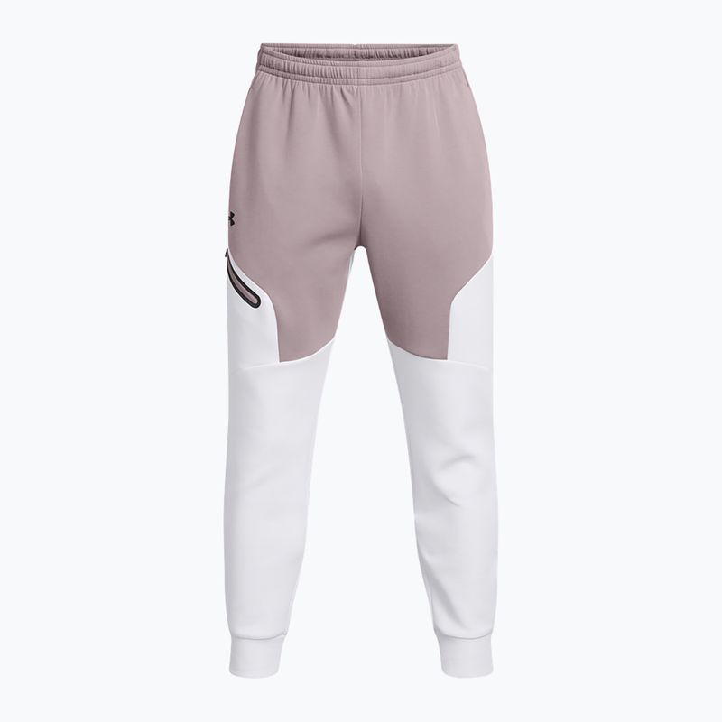 Pantaloni da uomo Under Armour Unstoppable Fleece tetra grigio/bianco/nero 5