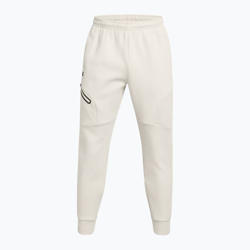 Pantaloni da uomo Under Armour Unstoppable Fleece summit bianco/nero 5