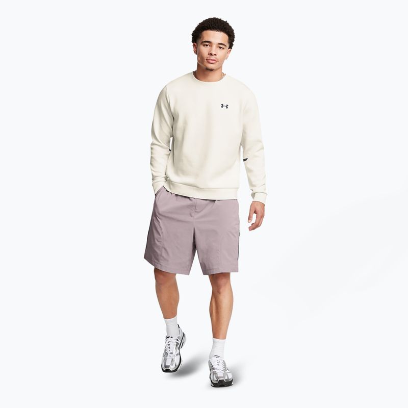 Felpa Under Armour Unstoppable Fleece Crew da uomo, colore bianco/nero 2