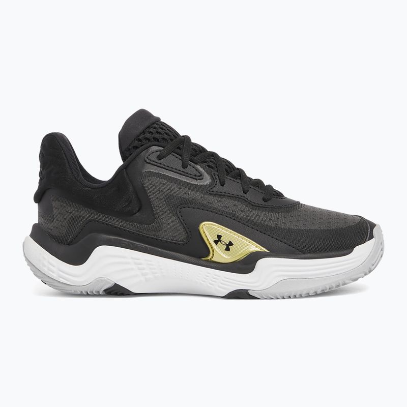 Under Armour Spawn 7 scarpe da basket nero/oro metallico/nero