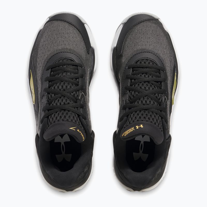 Under Armour Spawn 7 scarpe da basket nero/oro metallico/nero 4