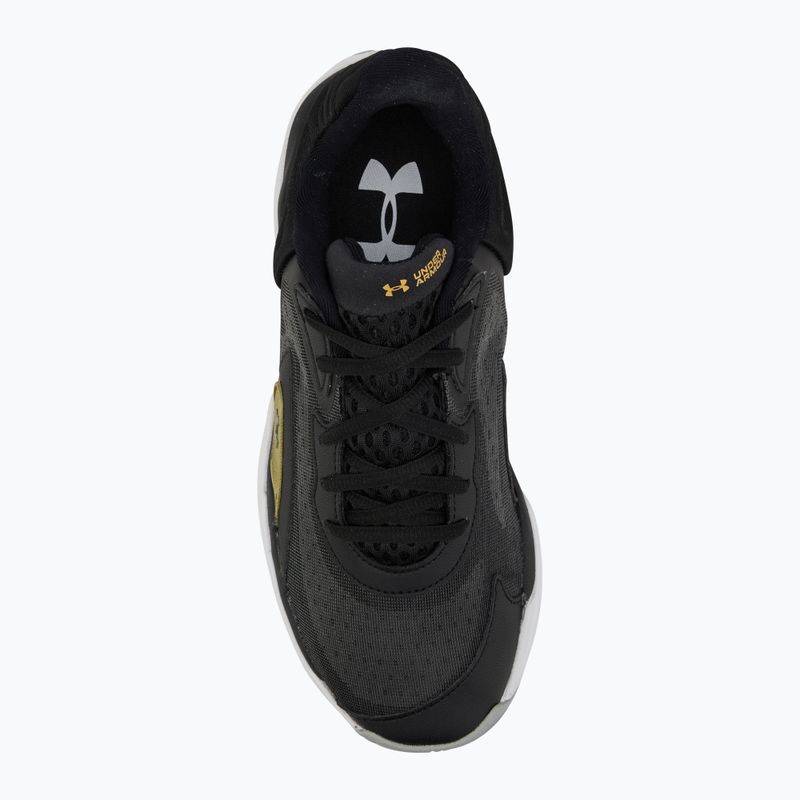 Under Armour Spawn 7 scarpe da basket nero/oro metallico/nero 5