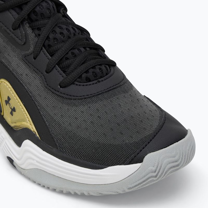 Under Armour Spawn 7 scarpe da basket nero/oro metallico/nero 7