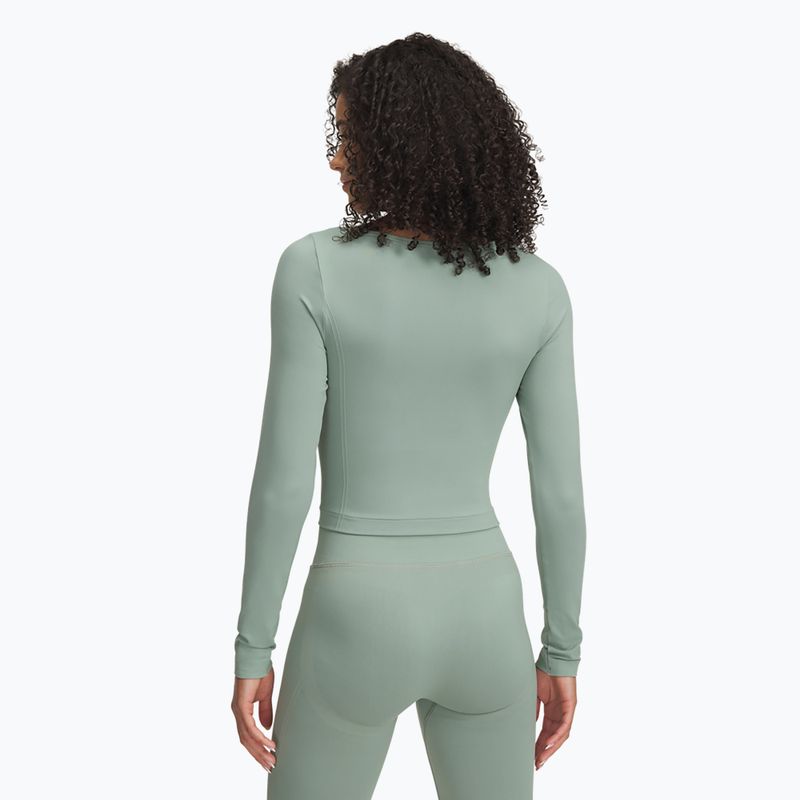 Under Armour Train Seamless donna a maniche lunghe da allenamento verde silice/bianco 2