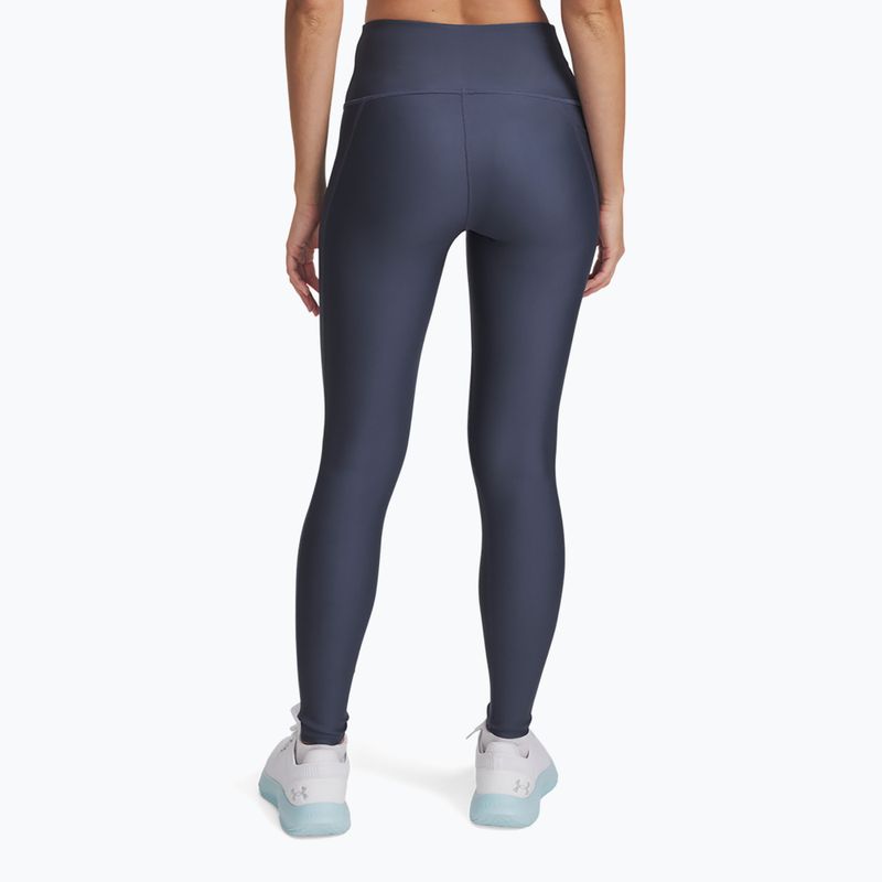 Leggings da allenamento Under Armour da donna HG Armour HiRise Downpour grigio/bianco 3