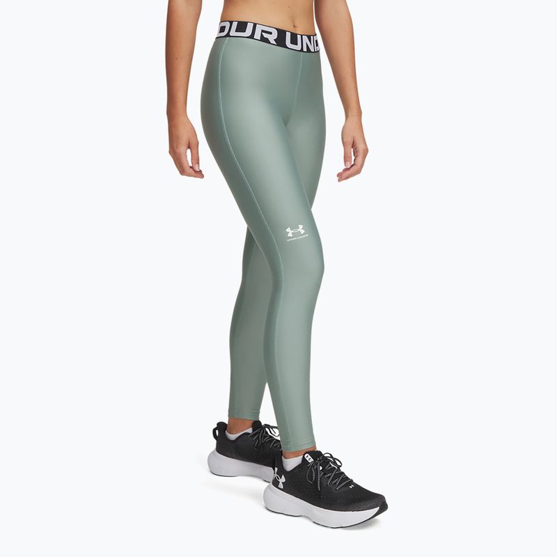 Leggings da allenamento Under Armour HeatGear silica verde/bianco da donna