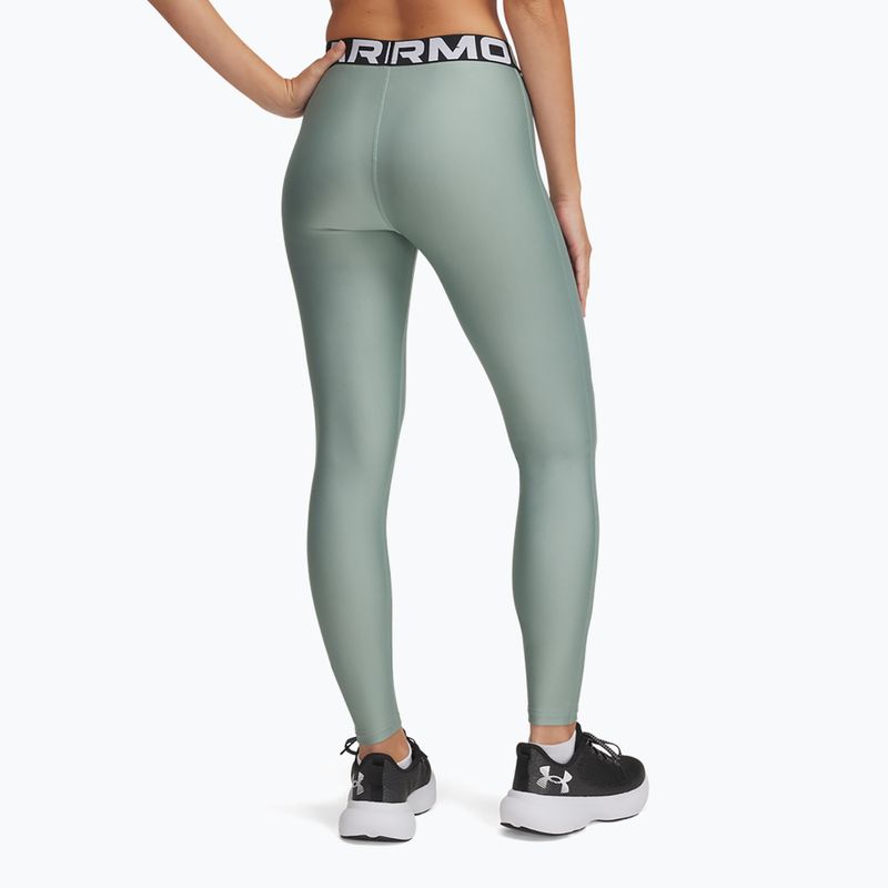 Leggings da allenamento Under Armour HeatGear silica verde/bianco da donna 3