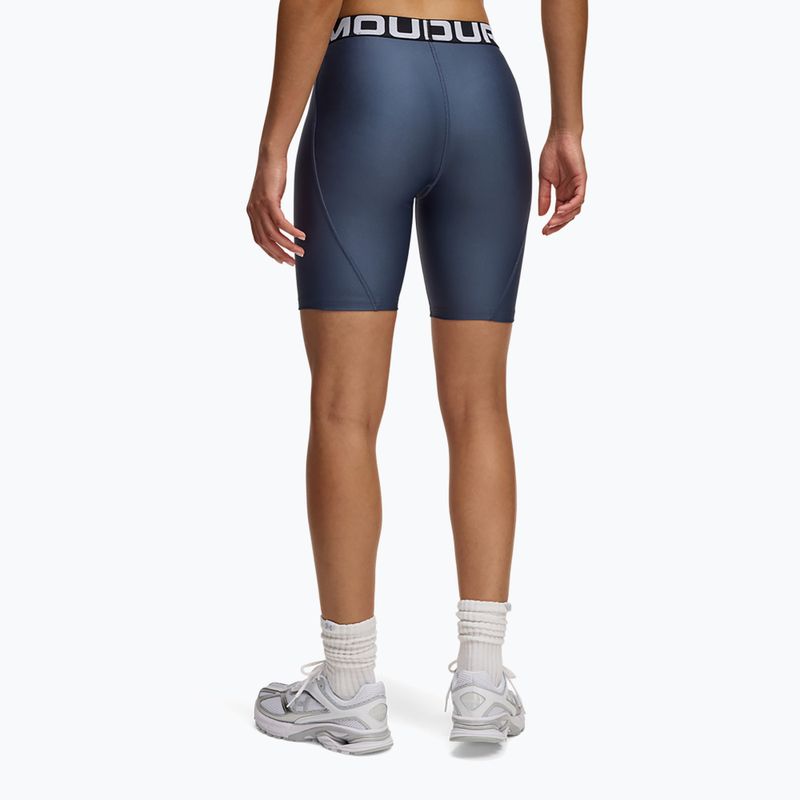 Pantaloncini Under Armour donna HG Authentics 8in downpour grigio/bianco 3