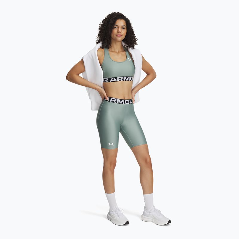 Pantaloncini Under Armour donna HG Authentics 8in verde silice / bianco 2