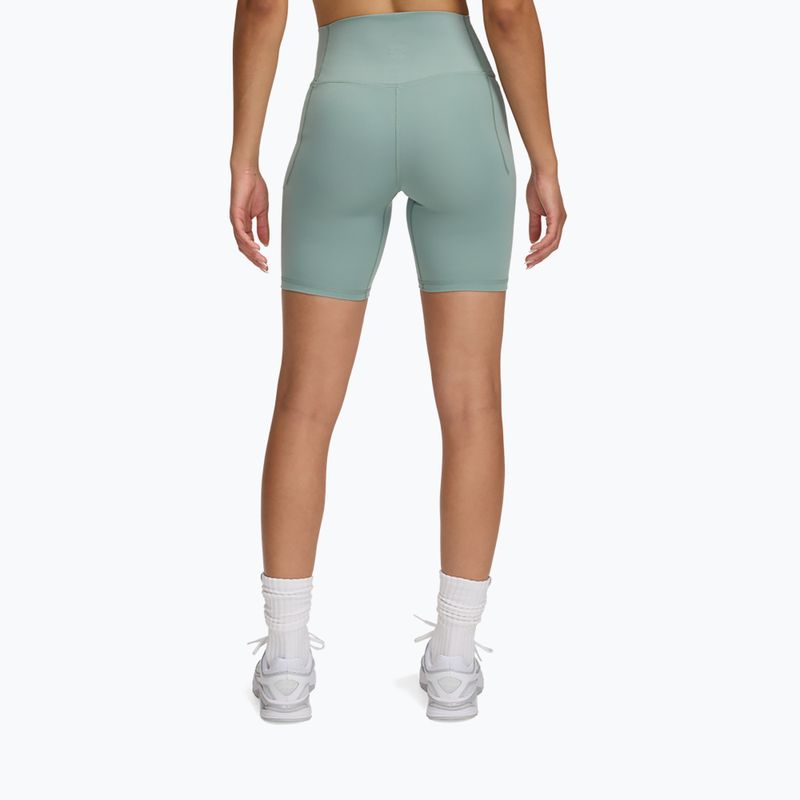 Pantaloncini da allenamento donna Under Armour Meridian Bike 7in silica green 2