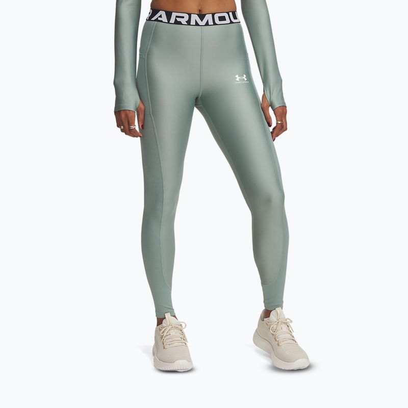 Leggings Under Armour HeatGear Rib verde silice/verde silice/bianco da donna