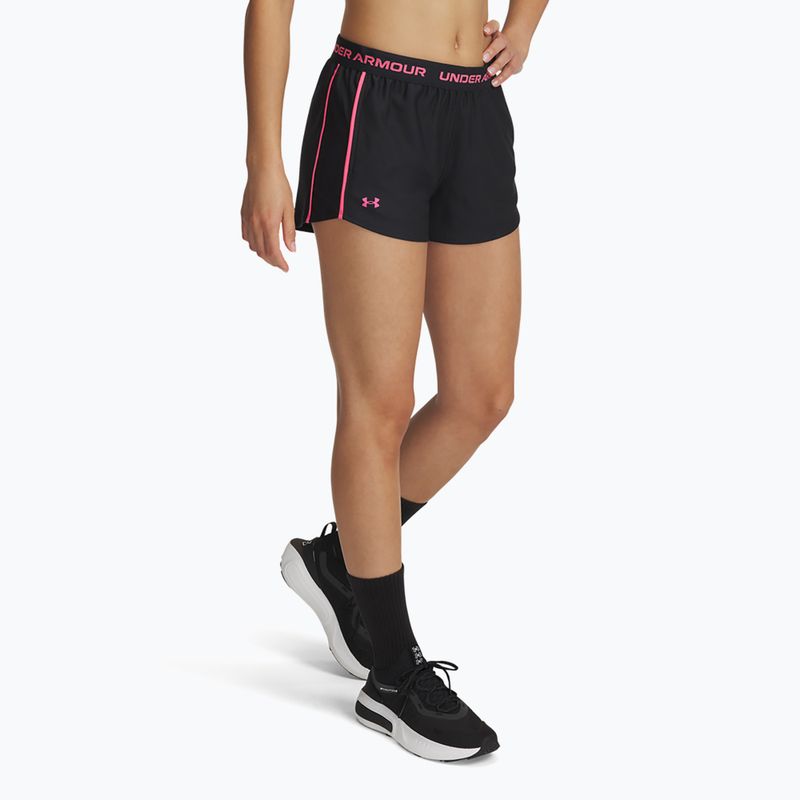 Pantaloncini Under Armour Tech Play Up donna nero/super rosa