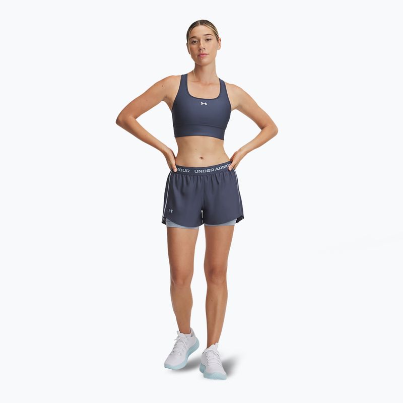 Pantaloncini da allenamento Under Armour Tech Play Up 2in1 downpour gray / harbor blue / harbor blue da donna 2