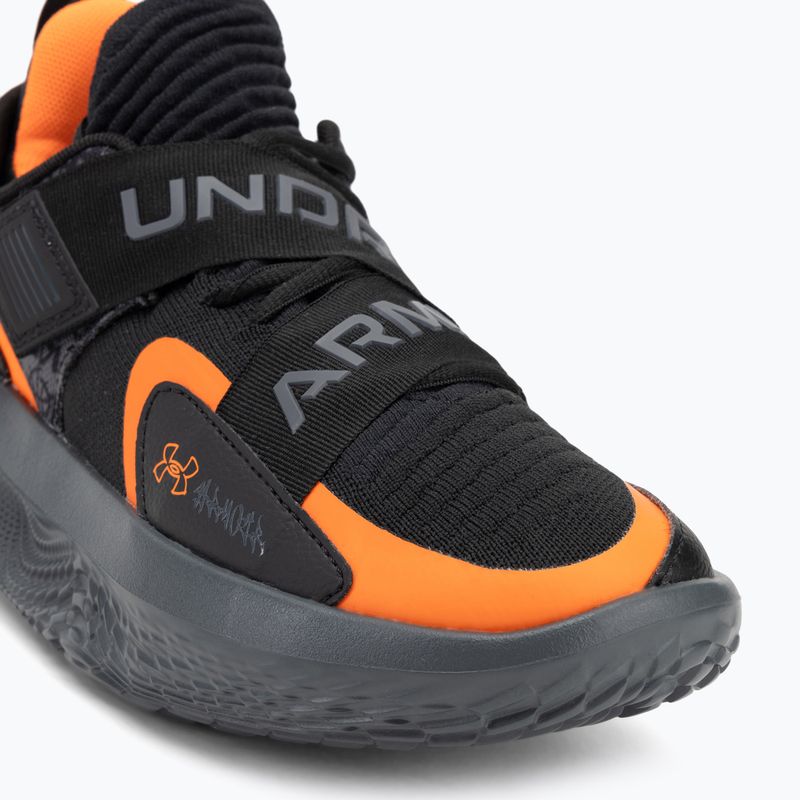 Under Armour Flow Futr X 4 UAA scarpe da basket nero/castello/arancione chiaro 7