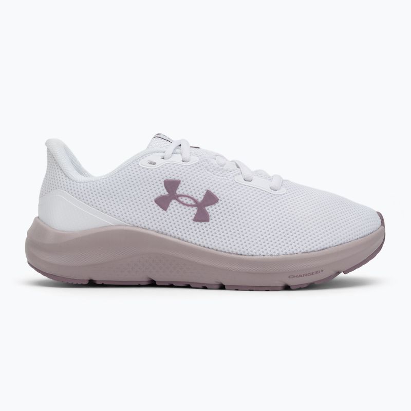 Under Armour Charged Pursuit 4 scarpe da corsa donna bianco/bianco/viola prime 2