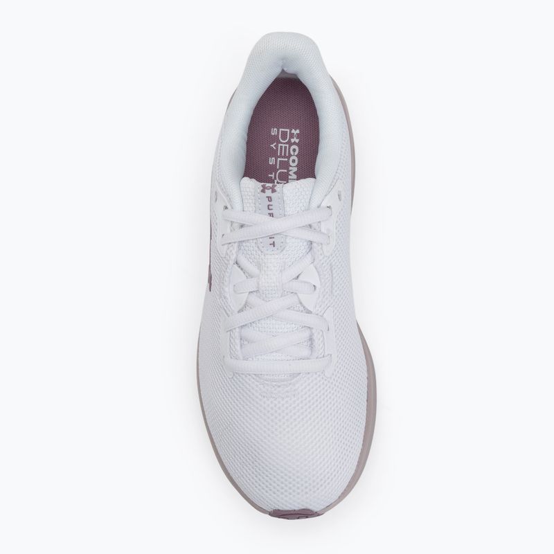 Under Armour Charged Pursuit 4 scarpe da corsa donna bianco/bianco/viola prime 5