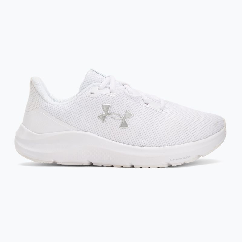 Scarpe da corsa da donna Under Armour Charged Pursuit 4 bianco/bianco/argento metallico 2