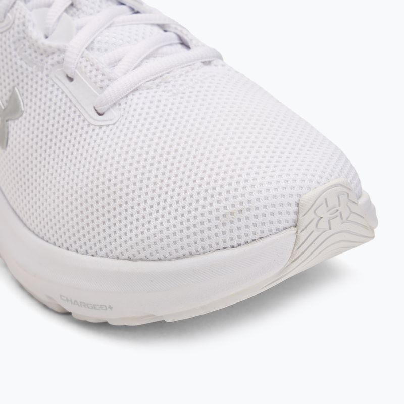 Scarpe da corsa da donna Under Armour Charged Pursuit 4 bianco/bianco/argento metallico 7