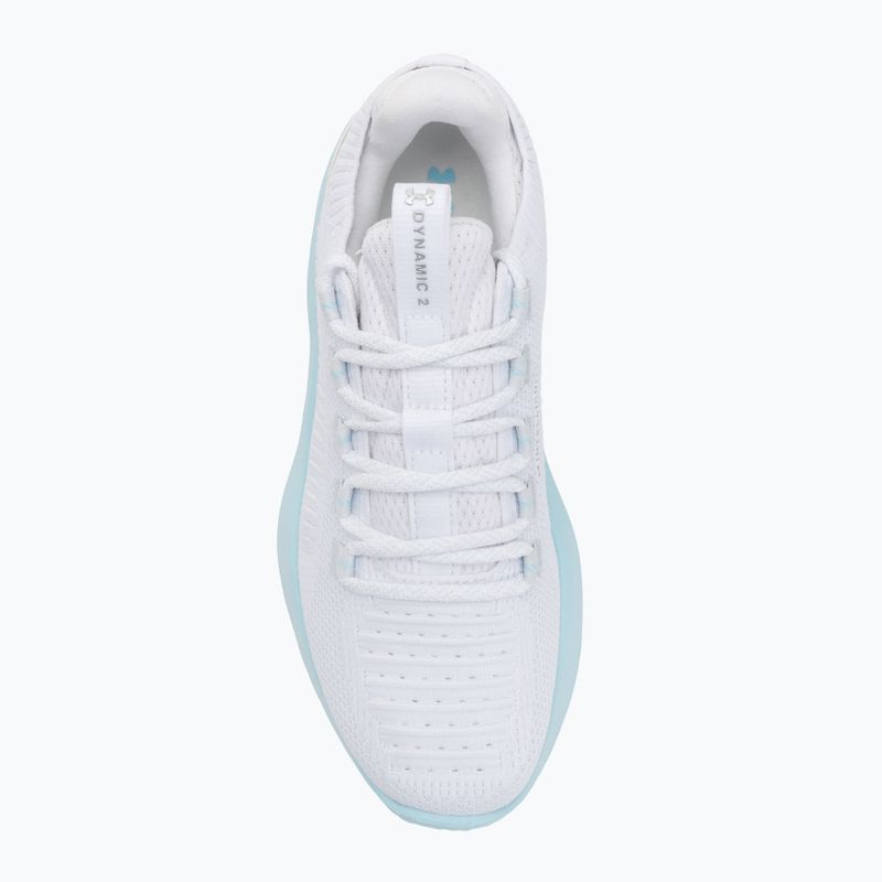 Under Armour Dynamic 2 bianco/stream/argento metallico scarpe da ginnastica da donna 5