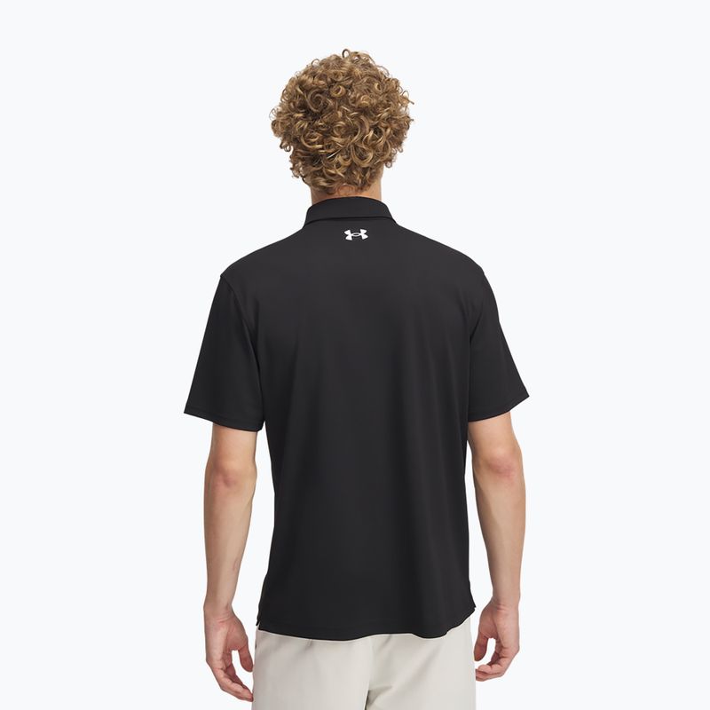 Polo da uomo Under Armour Tee To Green Pique Polo nero/bianco 2
