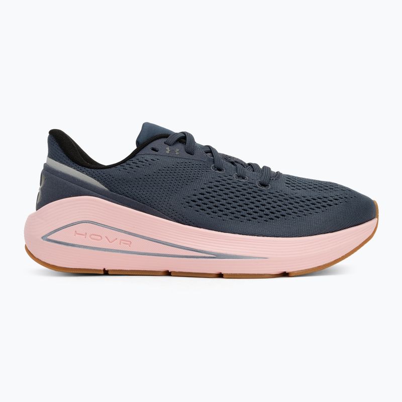 Under Armour Sonic 7 scarpe da corsa da donna grigio acquazzone/rosa scuro/nero 2
