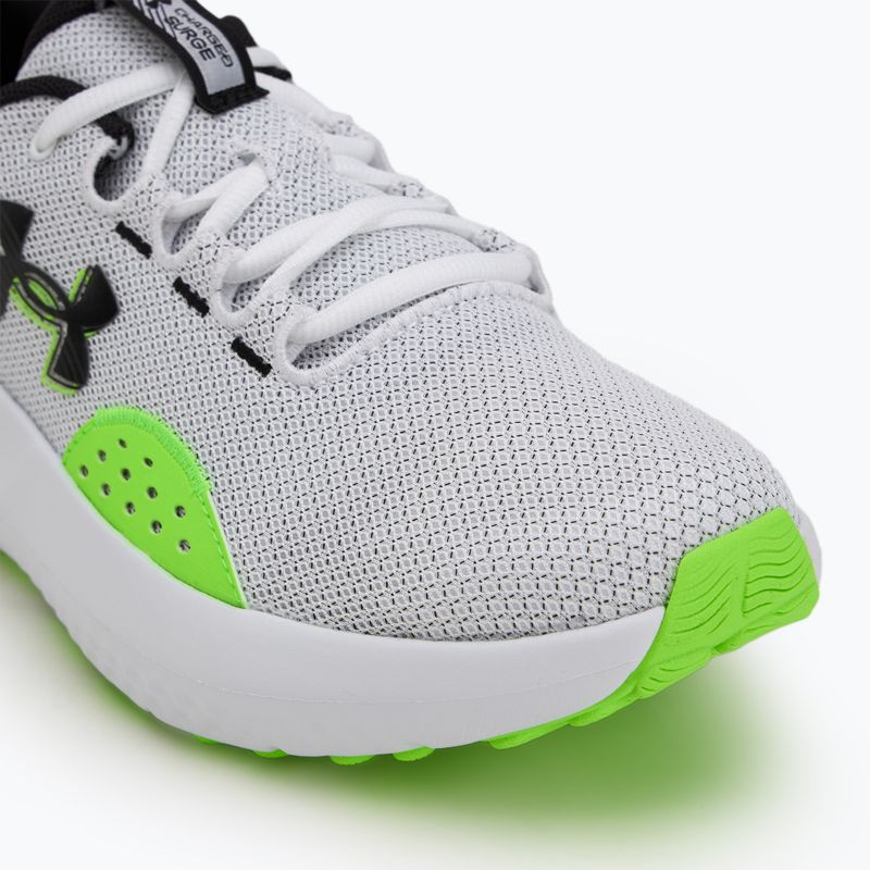 Under Armour Charged Surge 4, scarpe da corsa da uomo bianche/iper verdi/nere 7