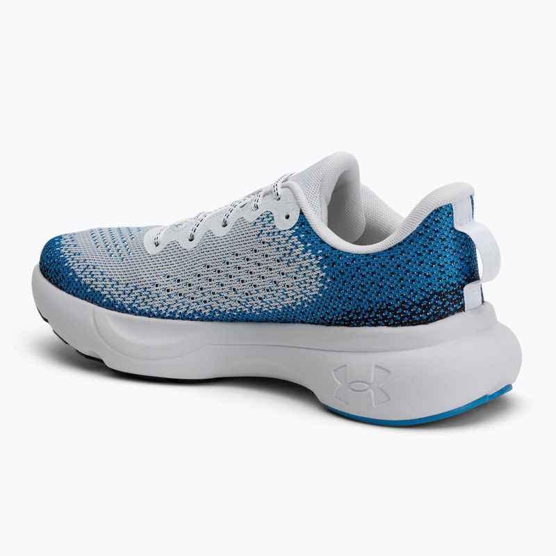 Under Armour Infinite bianco/blu elettrico/bianco scarpe da corsa da uomo 3