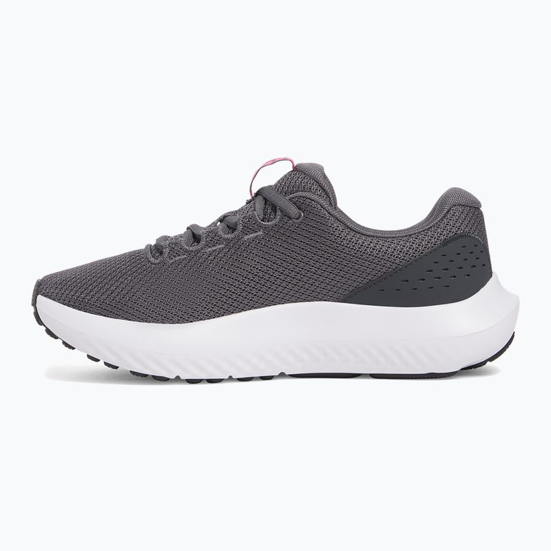 Under Armour Charged Surge 4, scarpe da corsa da donna in castlerock/antracite/rosa. 9