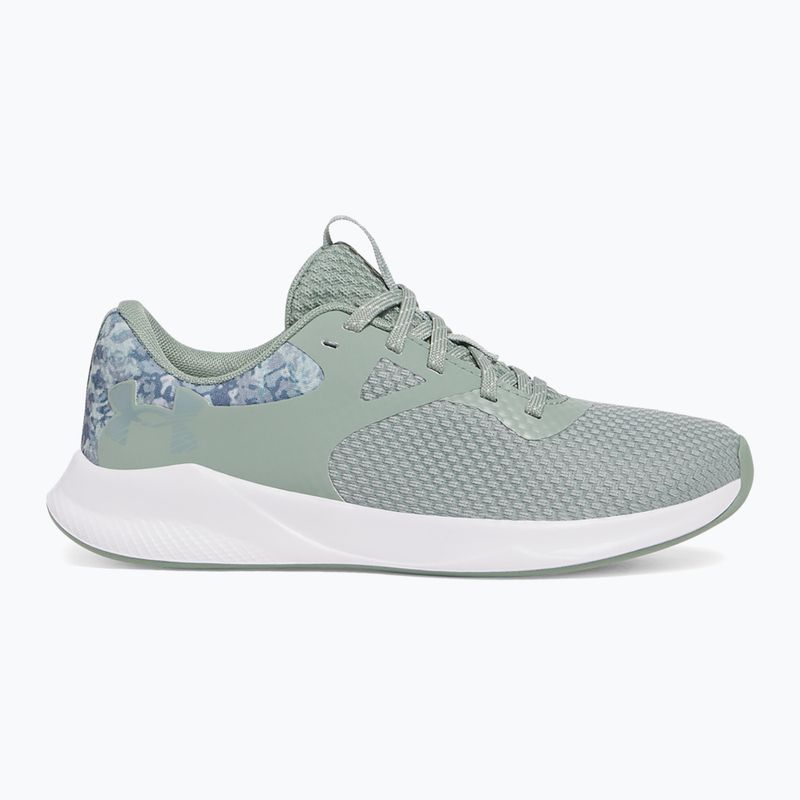 Under Armour Charged Aurora 2+ verde silice/bianco/metallico silice, scarpe da ginnastica da donna 8