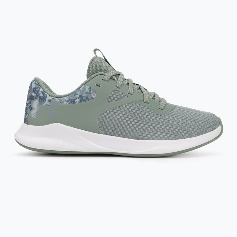 Under Armour Charged Aurora 2+ verde silice/bianco/metallico silice, scarpe da ginnastica da donna 2