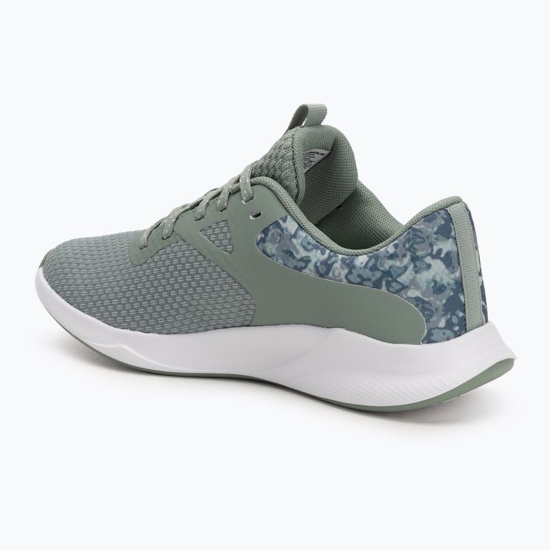 Under Armour Charged Aurora 2+ verde silice/bianco/metallico silice, scarpe da ginnastica da donna 3