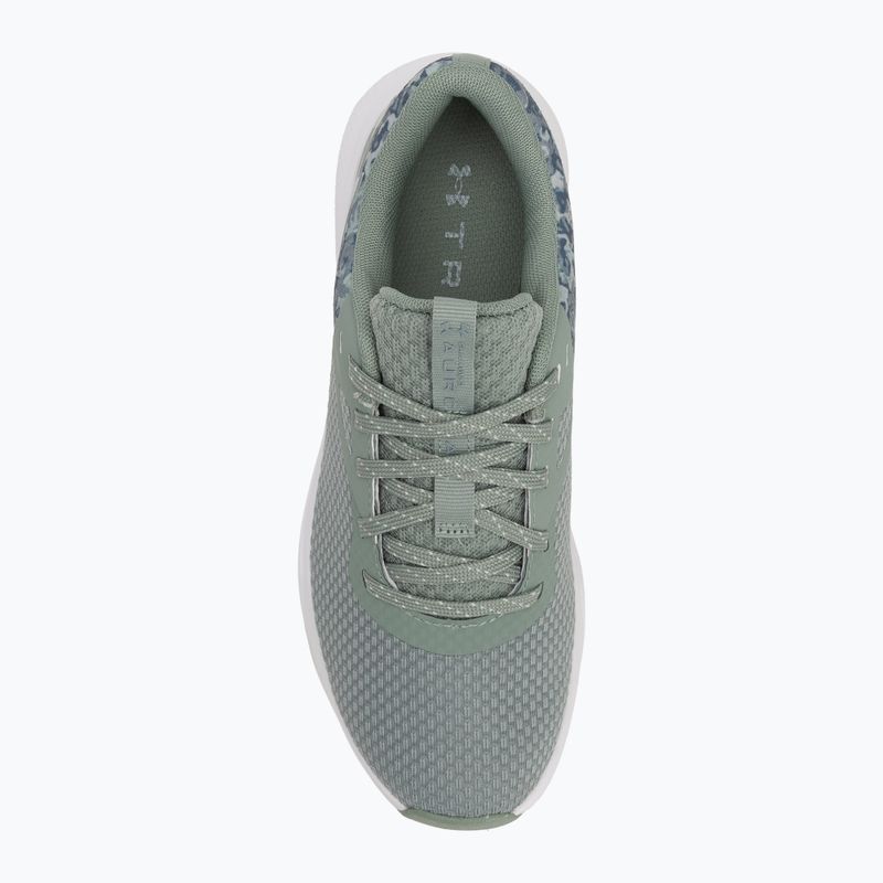 Under Armour Charged Aurora 2+ verde silice/bianco/metallico silice, scarpe da ginnastica da donna 5