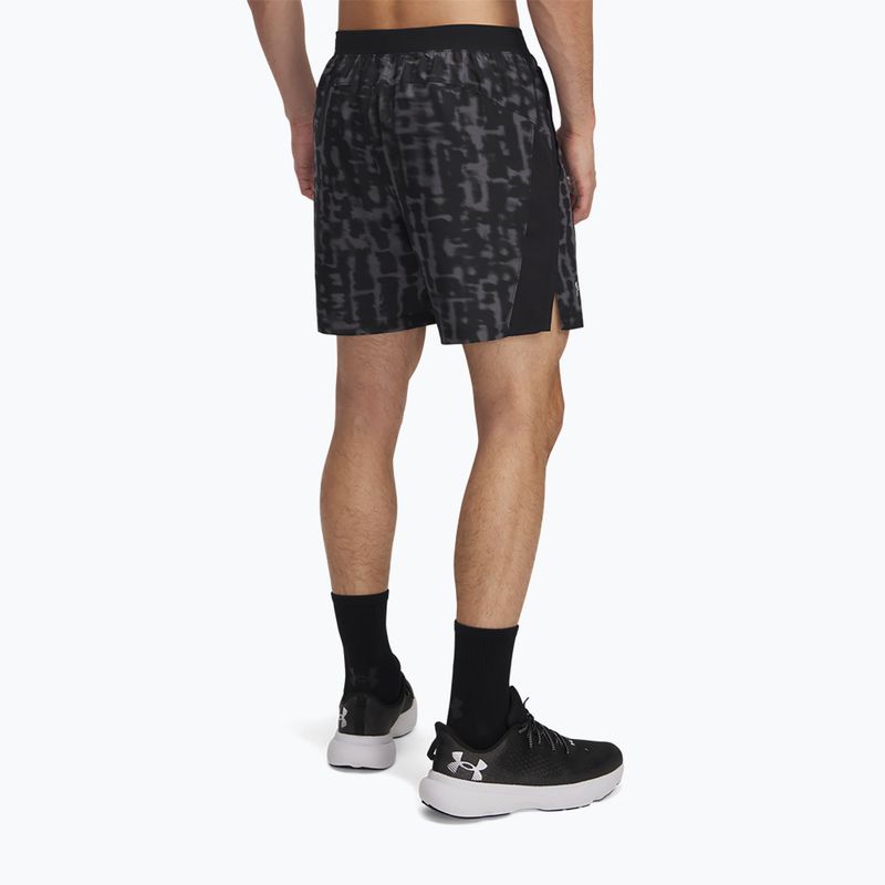 Pantaloncini da corsa Under Armour Launch 7" Print Uomo castlerock / antracite / riflettente 3