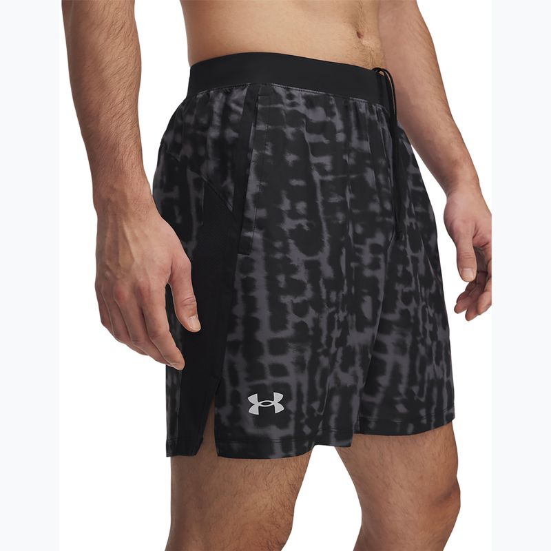 Pantaloncini da corsa Under Armour Launch 7" Print Uomo castlerock / antracite / riflettente 4