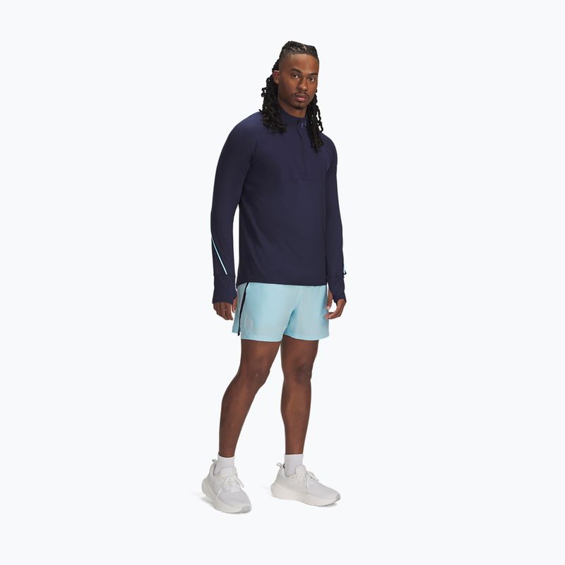 Pantaloncini da corsa Under Armour Launch 5" uomo stream / midnight navy / riflettente 2