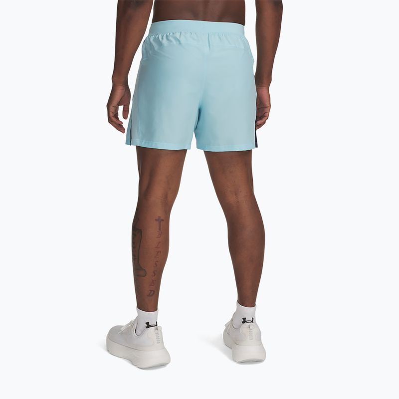 Pantaloncini da corsa Under Armour Launch 5" uomo stream / midnight navy / riflettente 3