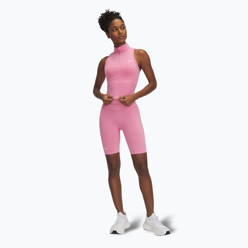 Pantaloncini da allenamento Under Armour da donna Vanish Seamless Washed fucsia sfumato / bianco 2