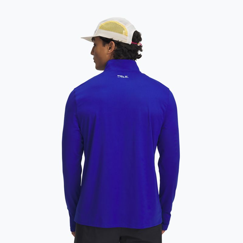 Felpa da corsa Under Armour Trail Run Quarter Zip royal/riflettente per uomo 2