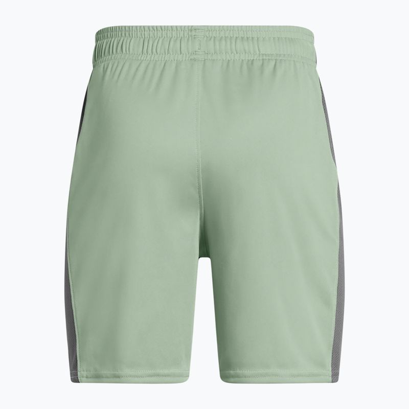 Pantaloncini da calcio Under Armour Challenger Knit verde silice / castlerock / bianco da bambino 2