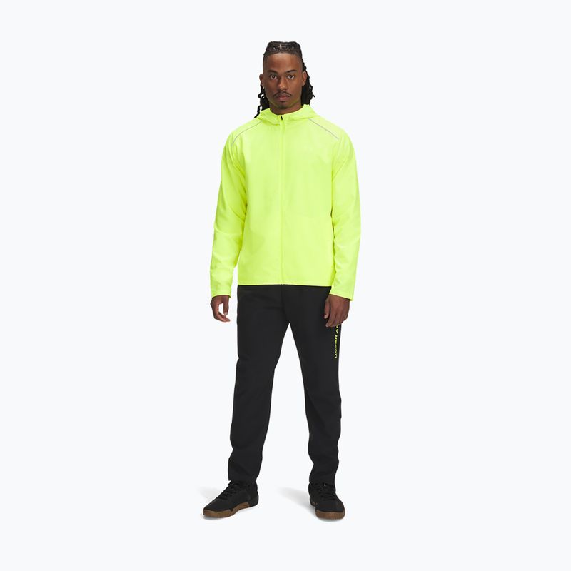 Pantaloni da corsa Under Armour Storm Run da uomo nero / giallo alta visibilità / riflettente 2
