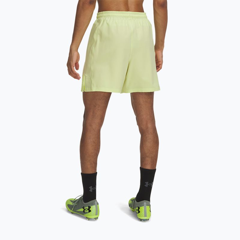 Pantaloncini da calcio Under Armour Challenger Pro Woven da uomo giallo sonico/nero 3