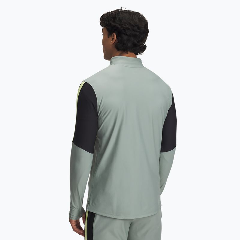 Felpa da calcio Under Armour da uomo Challenger Pro 1/4 Zip verde silice / nero / giallo sonico 2