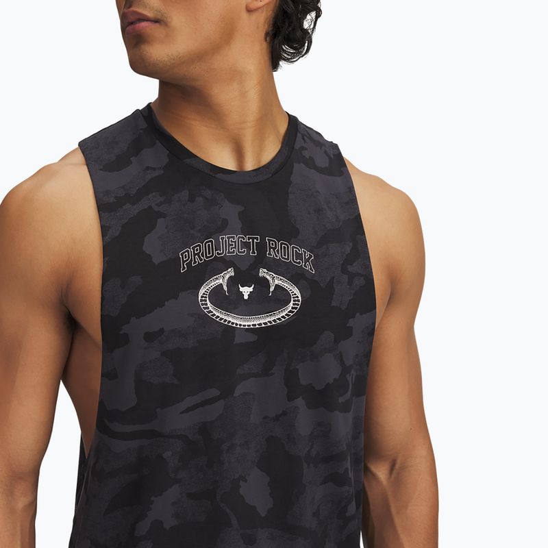 Maglietta Under Armour Project Rock Camo Tank antracite/nero/verde iperspazio da uomo 3