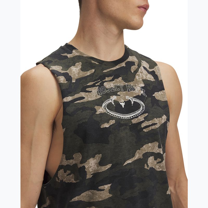 Maglietta Under Armour Project Rock Camo Tank city cachi/verde barocco/bianco clay da uomo 3