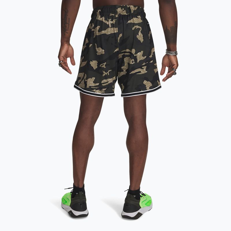 Pantaloncini da uomo Under Armour Project Rock Mesh verde barocco / bianco 3